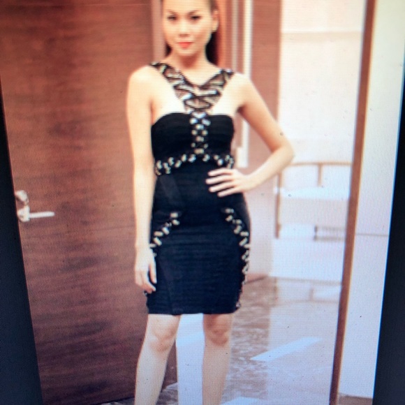 Herve LEGER Embellished Bandage Dress Authentic - Picture 5 of 9